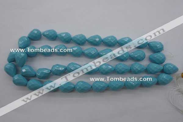 CSB1172 15.5 inches 15*20mm faceted teardrop shell pearl beads