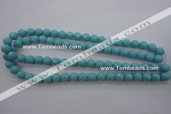 CSB1175 15.5 inches 10mm faceted round shell pearl beads