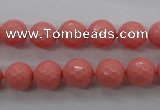 CSB1178 15.5 inches 10mm faceted round shell pearl beads