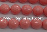 CSB1179 15.5 inches 12mm faceted round shell pearl beads