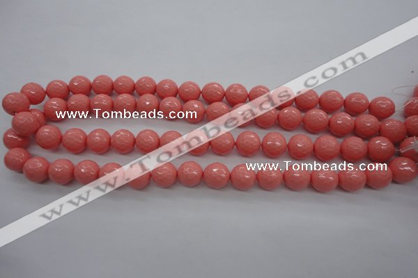 CSB1179 15.5 inches 12mm faceted round shell pearl beads