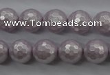 CSB1182 15.5 inches 10mm faceted round shell pearl beads