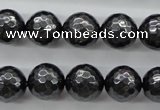 CSB1186 15.5 inches 12mm faceted round shell pearl beads