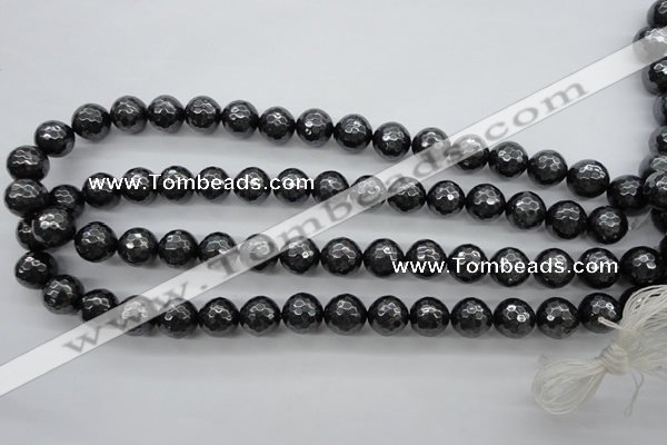 CSB1186 15.5 inches 12mm faceted round shell pearl beads