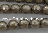 CSB1192 15.5 inches 12mm faceted round shell pearl beads