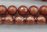 CSB1196 15.5 inches 12mm faceted round shell pearl beads