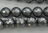 CSB1202 15.5 inches 12mm faceted round shell pearl beads