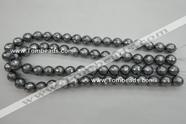 CSB1202 15.5 inches 12mm faceted round shell pearl beads