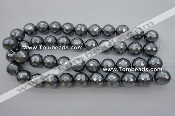 CSB1205 15.5 inches 18mm faceted round shell pearl beads