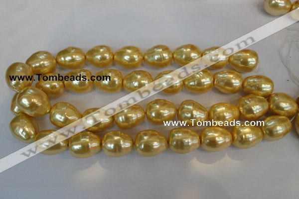 CSB130 15.5 inches 18*22mm nuggets shell pearl beads wholesale