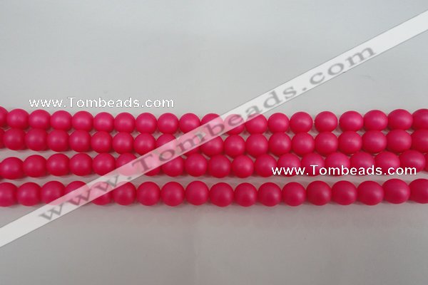 CSB1300 15.5 inches 4mm matte round shell pearl beads wholesale