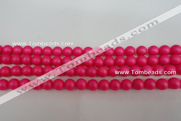 CSB1301 15.5 inches 6mm matte round shell pearl beads wholesale