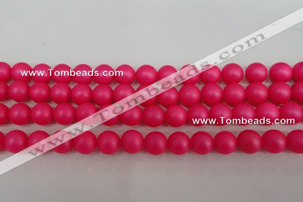 CSB1303 15.5 inches 10mm matte round shell pearl beads wholesale