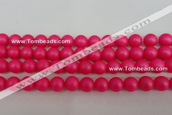 CSB1304 15.5 inches 12mm matte round shell pearl beads wholesale