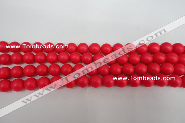 CSB1305 15.5 inches 4mm matte round shell pearl beads wholesale