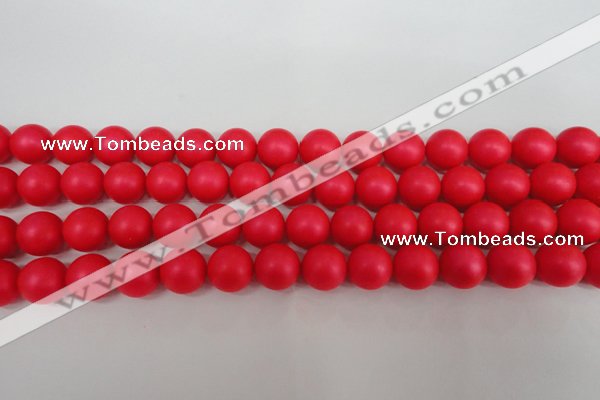 CSB1306 15.5 inches 6mm matte round shell pearl beads wholesale