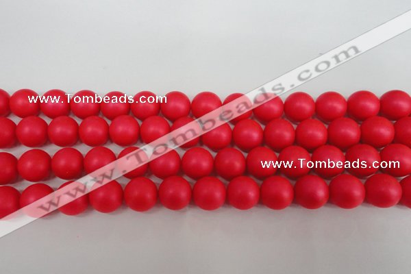 CSB1307 15.5 inches 8mm matte round shell pearl beads wholesale