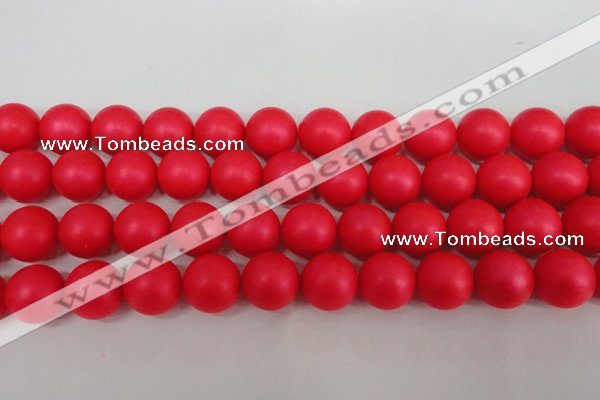 CSB1309 15.5 inches 12mm matte round shell pearl beads wholesale