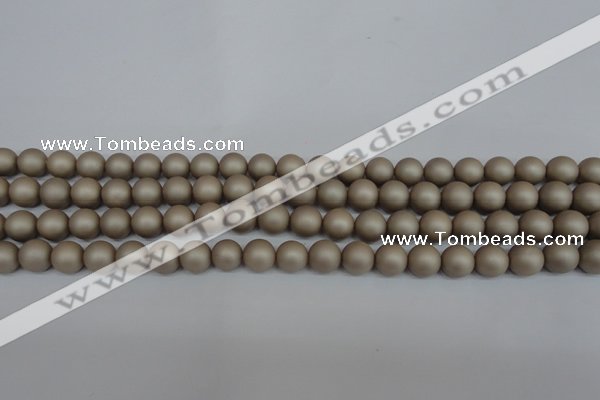 CSB1320 15.5 inches 4mm matte round shell pearl beads wholesale