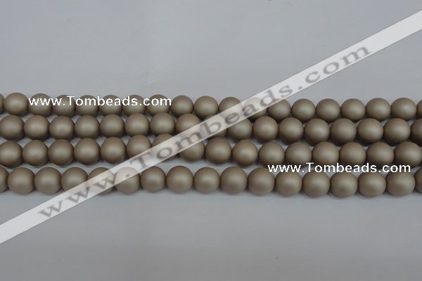 CSB1321 15.5 inches 6mm matte round shell pearl beads wholesale