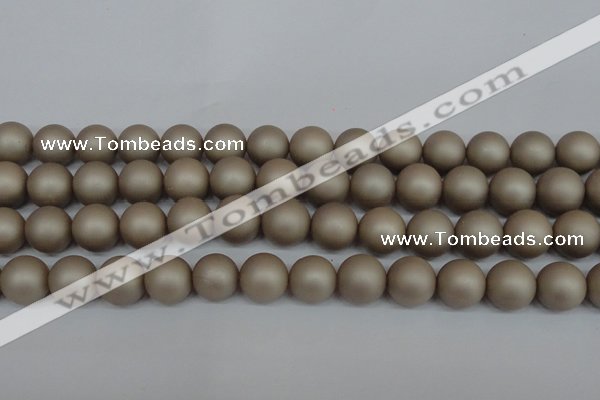 CSB1323 15.5 inches 10mm matte round shell pearl beads wholesale