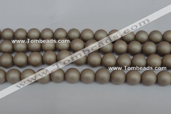 CSB1324 15.5 inches 12mm matte round shell pearl beads wholesale