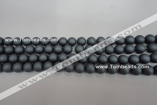 CSB1325 15.5 inches 4mm matte round shell pearl beads wholesale