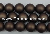 CSB1330 15.5 inches 4mm matte round shell pearl beads wholesale