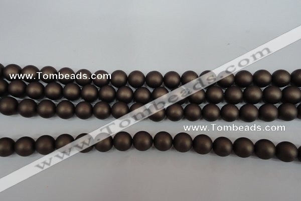 CSB1331 15.5 inches 6mm matte round shell pearl beads wholesale