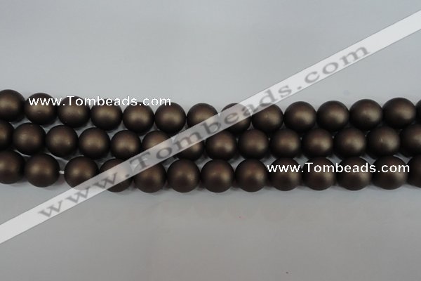 CSB1333 15.5 inches 10mm matte round shell pearl beads wholesale