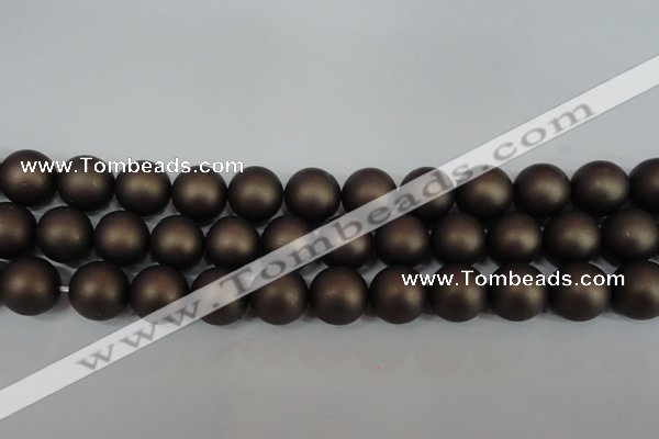 CSB1334 15.5 inches 12mm matte round shell pearl beads wholesale