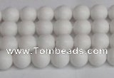 CSB1350 15.5 inches 4mm matte round shell pearl beads wholesale