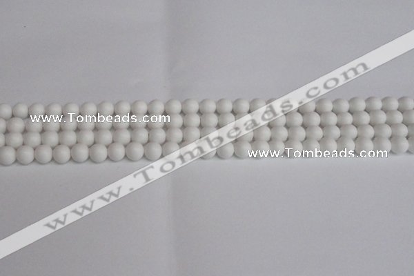 CSB1350 15.5 inches 4mm matte round shell pearl beads wholesale