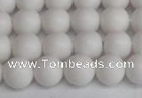 CSB1352 15.5 inches 8mm matte round shell pearl beads wholesale