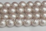 CSB1355 15.5 inches 4mm matte round shell pearl beads wholesale