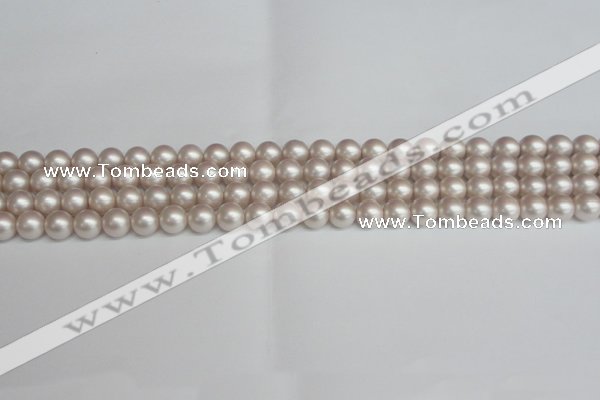 CSB1355 15.5 inches 4mm matte round shell pearl beads wholesale