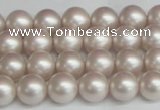 CSB1356 15.5 inches 6mm matte round shell pearl beads wholesale