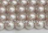 CSB1357 15.5 inches 8mm matte round shell pearl beads wholesale