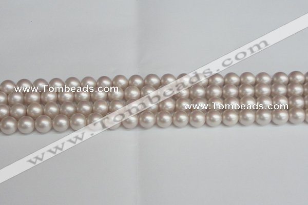 CSB1357 15.5 inches 8mm matte round shell pearl beads wholesale