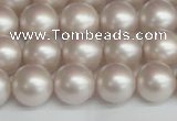 CSB1358 15.5 inches 10mm matte round shell pearl beads wholesale