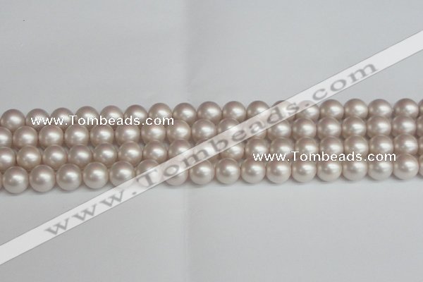 CSB1358 15.5 inches 10mm matte round shell pearl beads wholesale