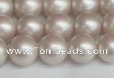 CSB1359 15.5 inches 12mm matte round shell pearl beads wholesale