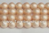 CSB1360 15.5 inches 4mm matte round shell pearl beads wholesale