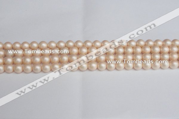 CSB1362 15.5 inches 8mm matte round shell pearl beads wholesale