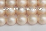CSB1363 15.5 inches 10mm matte round shell pearl beads wholesale