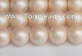 CSB1363 15.5 inches 10mm matte round shell pearl beads wholesale