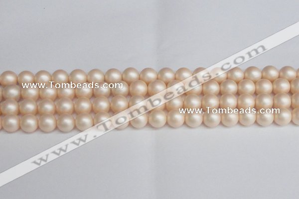 CSB1363 15.5 inches 10mm matte round shell pearl beads wholesale