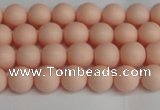 CSB1365 15.5 inches 4mm matte round shell pearl beads wholesale