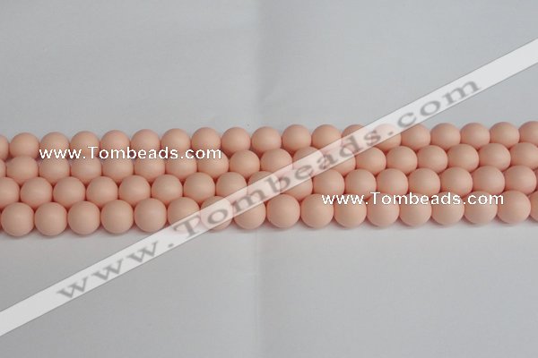 CSB1368 15.5 inches 10mm matte round shell pearl beads wholesale