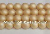 CSB1375 15.5 inches 4mm matte round shell pearl beads wholesale